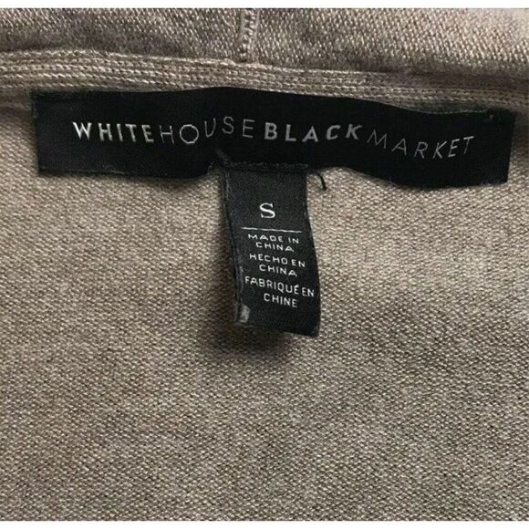 White House Black Market Beige Open Front Cardigan Size Small - Picture 5 of 9